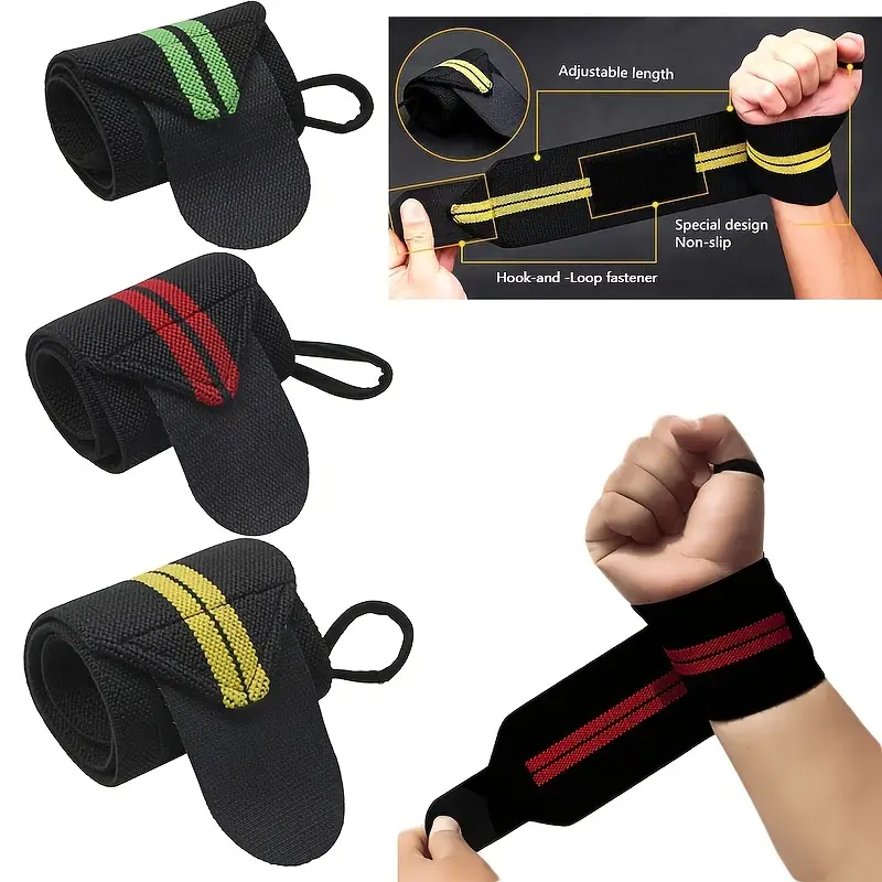 1PCS Anti-dérapant Poids Lifting Strap Fitness Gym Sport Poignet Wrap  Bandage Main Support Wristband - Temu France