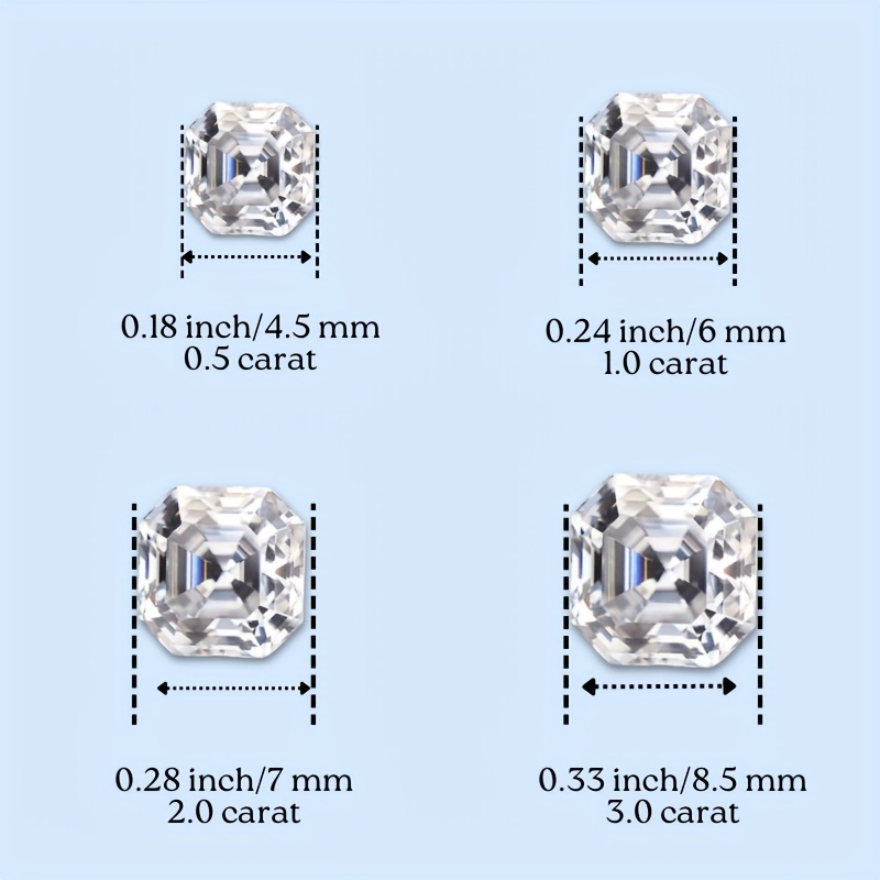 5mm Loose Grey Asscher Cut Moissanite D VVS1
