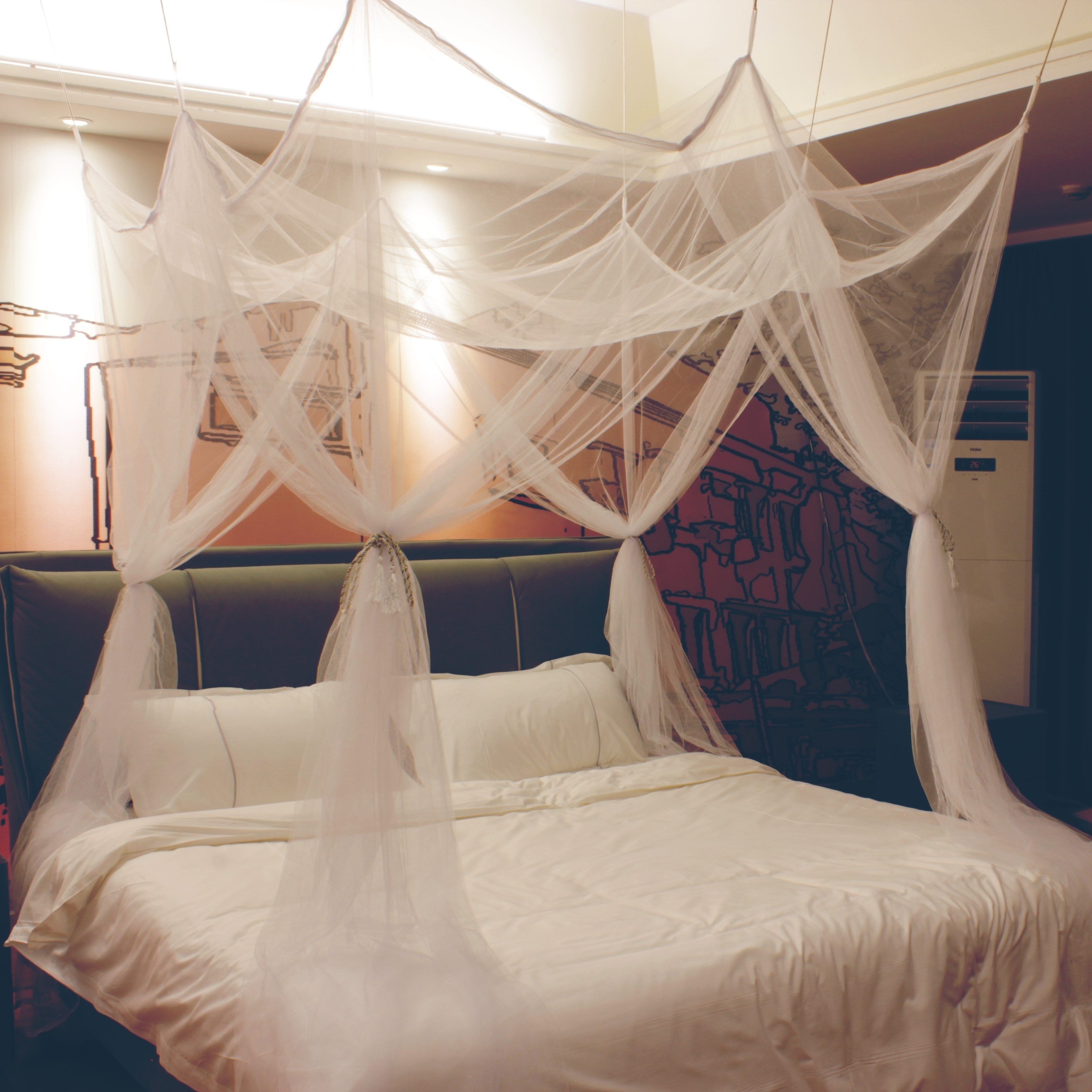 Four Corner Post Mosquito Net Canopy Bedroom Guest Room - Temu Canada