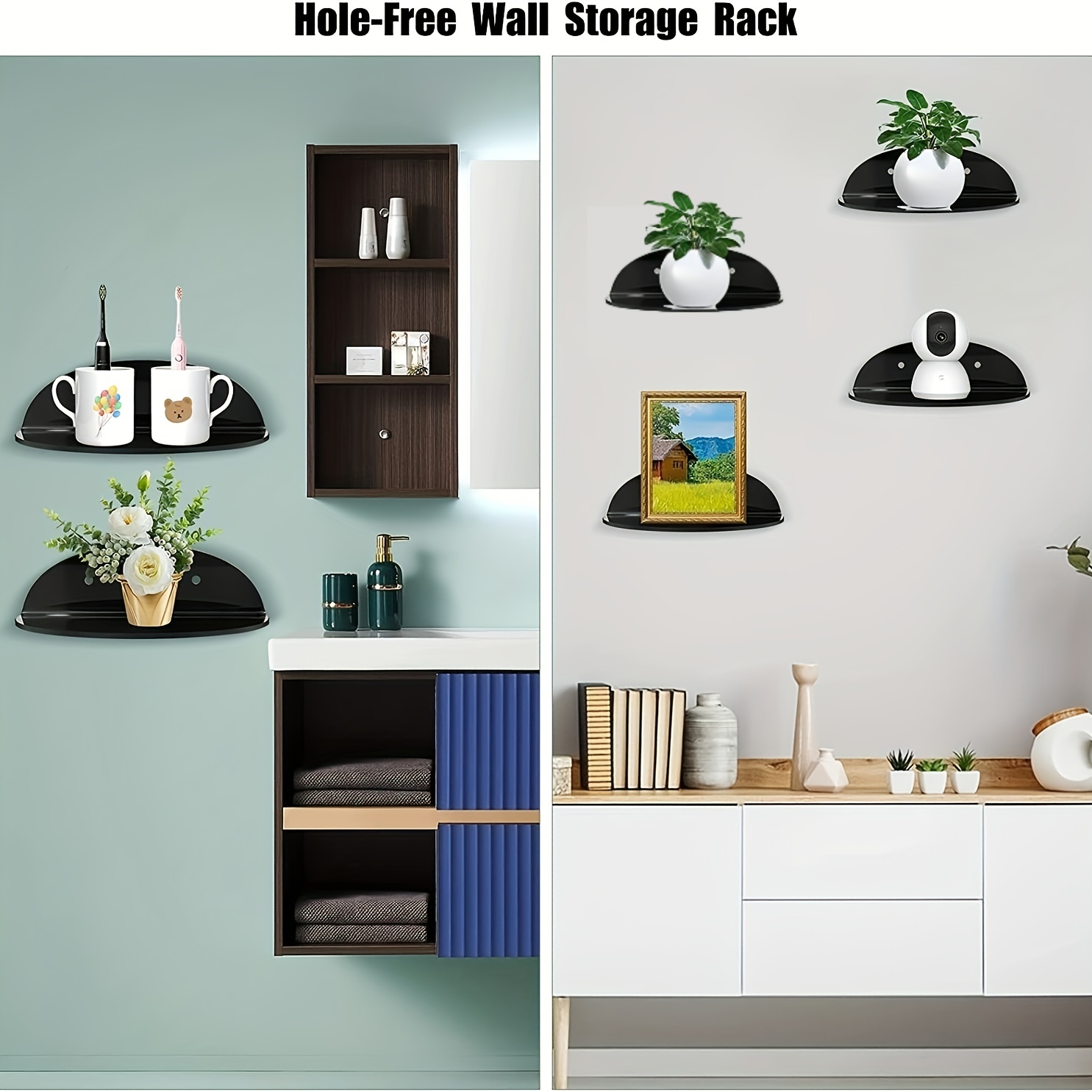 10pcs Small Adhesive Wall Shelves Acrylic Display Rack Mini Floating  Shelves, Aesthetic Room Decor, Home Decor, Bedroom Decor