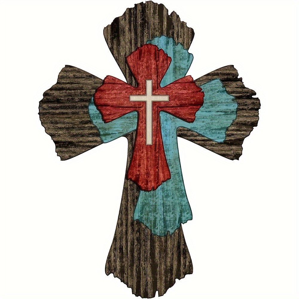 1pc Wall Crosses, Wall Mount Wooden Wall Crosses Sign, Wooden Crosses  Decorative, Wooden Cross Hanging Wall Decor, For Home, Religious, Indoor  And Outdoor Decor, 8*10.8inch/20*27cm, Home Supplies, High-quality &  Affordable