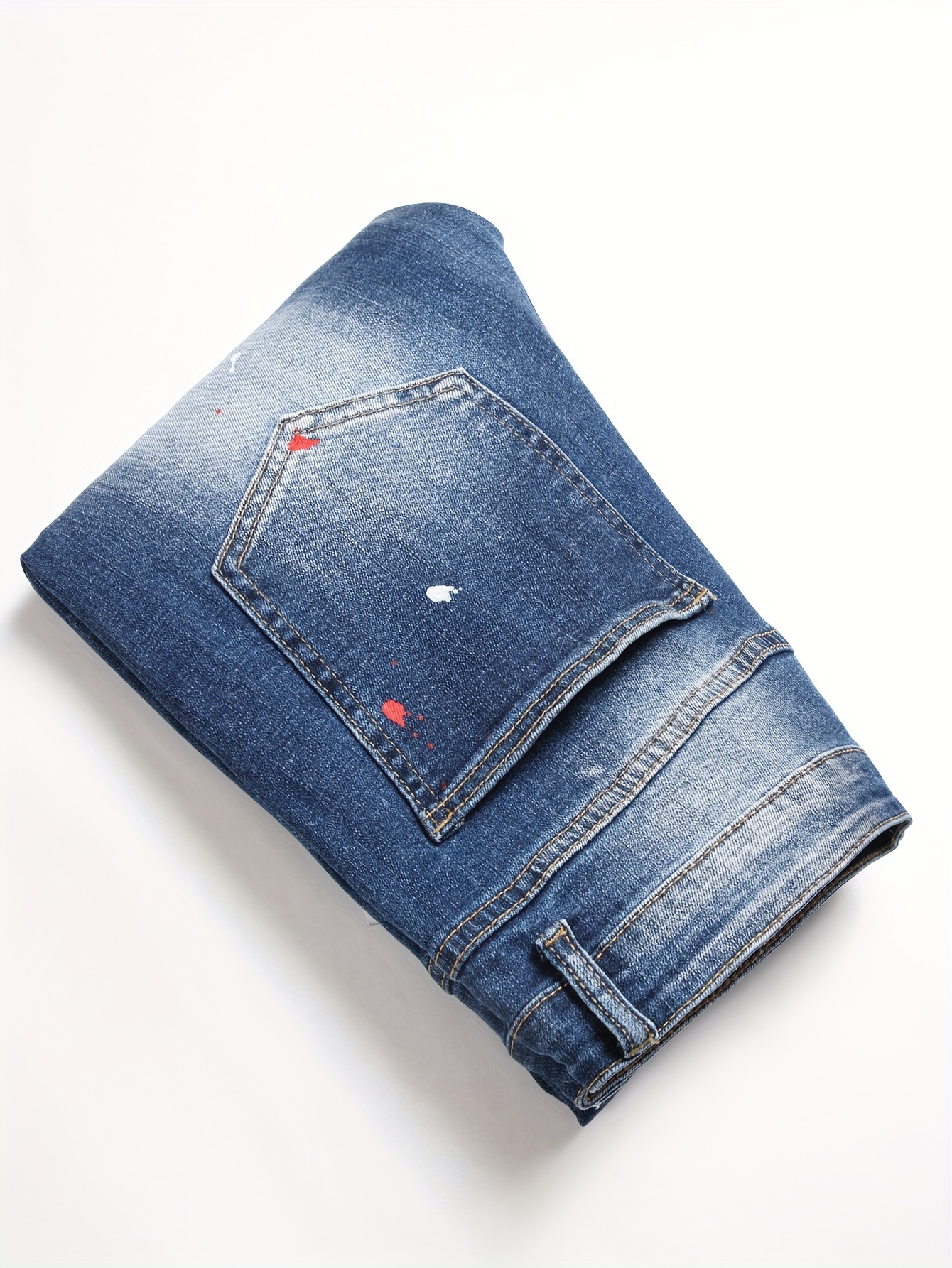 Jeans jeans extensível para homens, jeans bordados italianos, roupas de  luxo, calças legais, rua coreana, Harajuku
