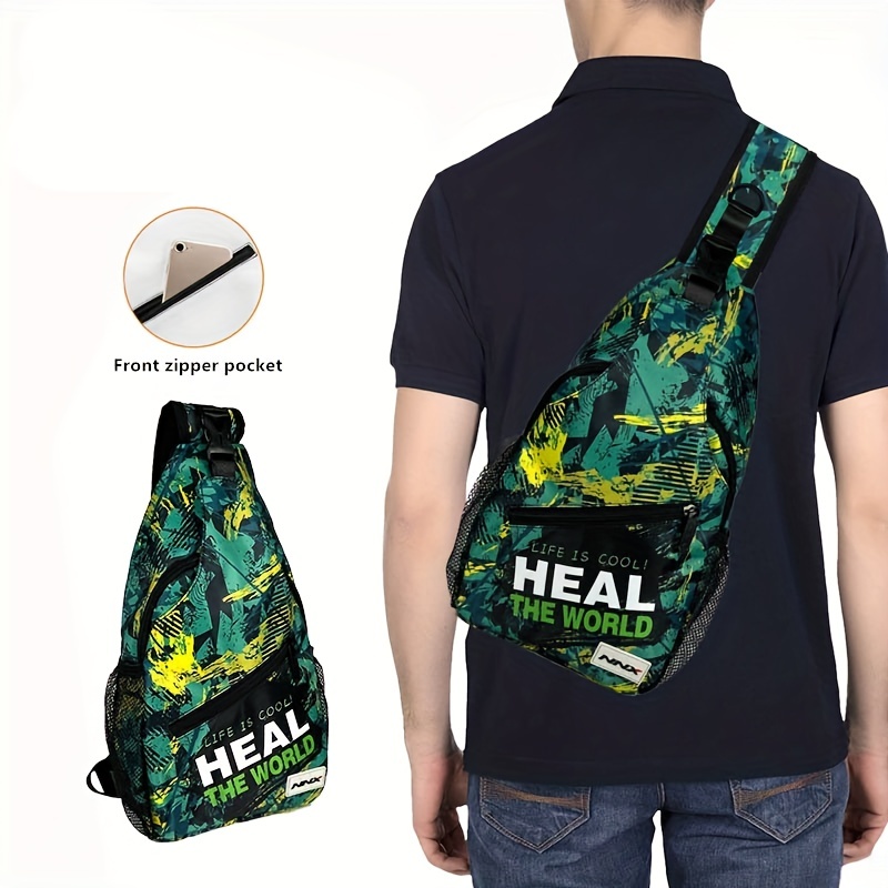 1pc Men's Chest Bag Single Shoulder Bag Messenger Bag Multifunctional  Anti-theft Crossbody Bag For Men And Women, Suitable For Travel Hiking  Running