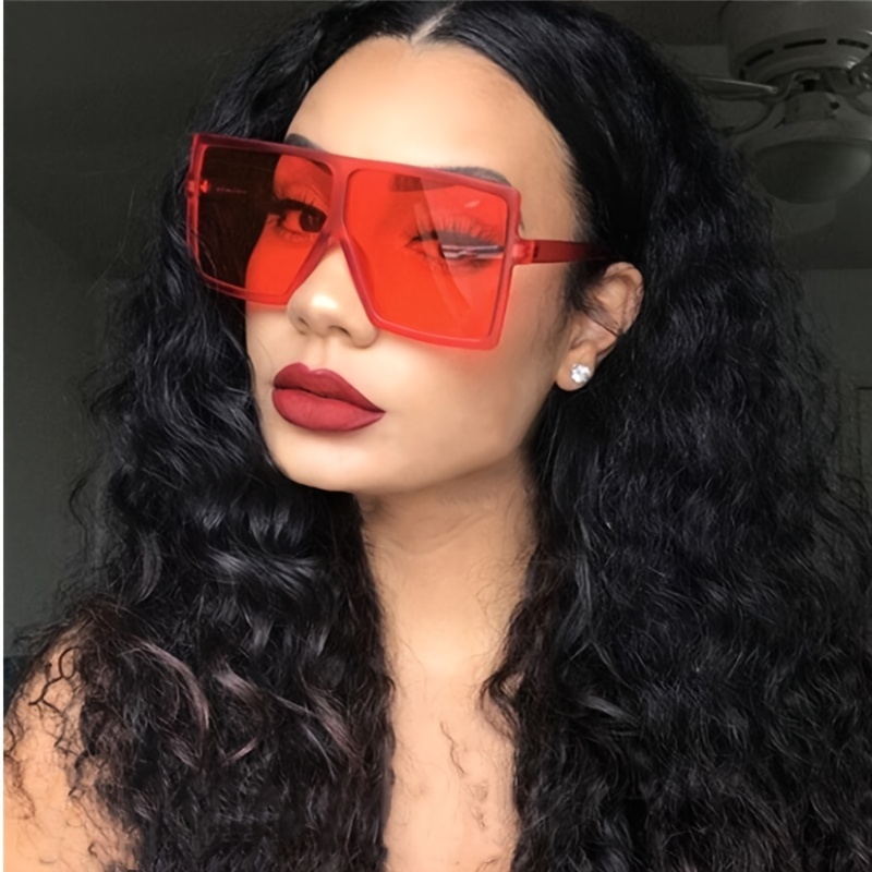 Square Oversized Sunglasses for Women Fashion Shades UV Protection,Temu