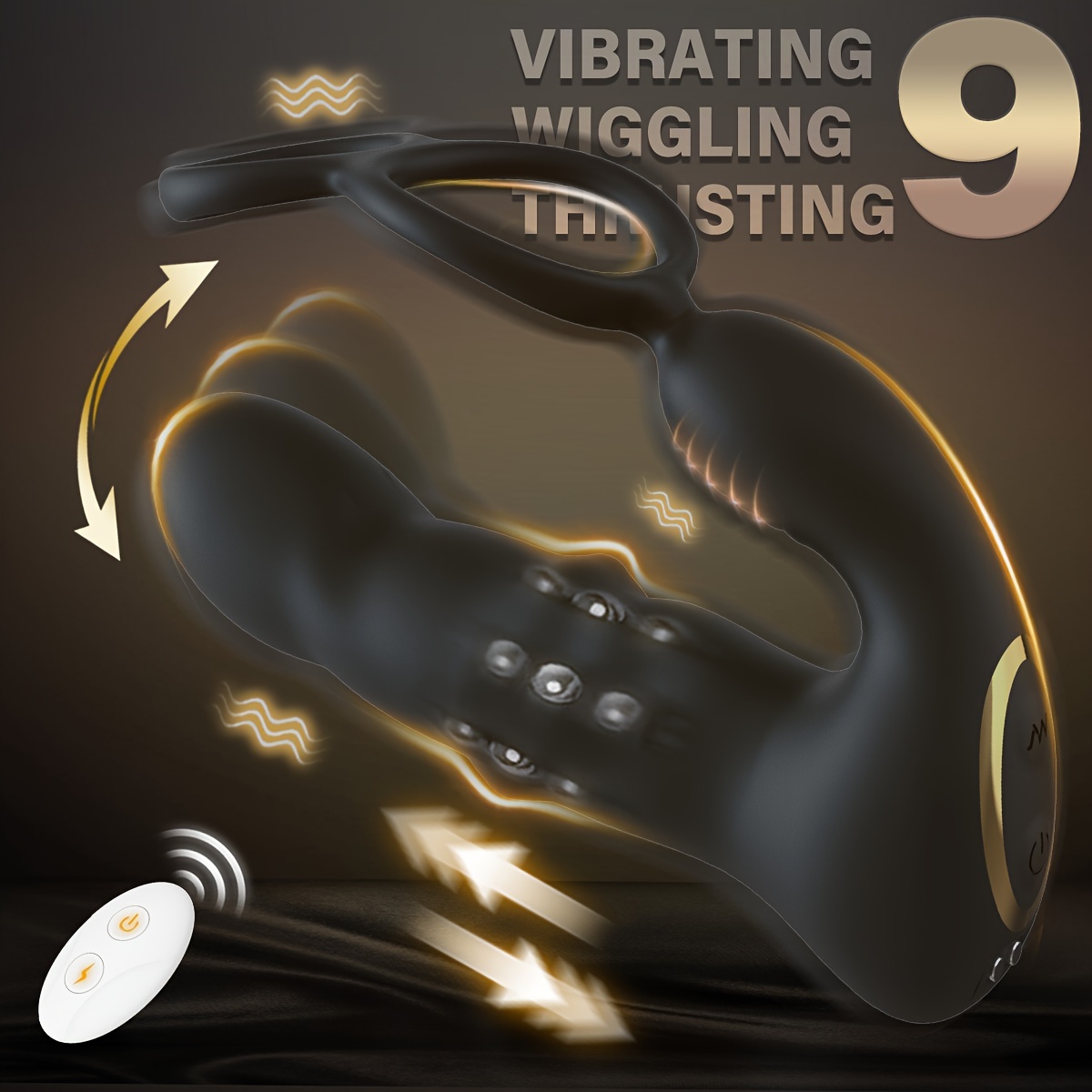 1 pcs vibrating with ring wiggling thrusting beads prostate vibrator remote control anal toys prostate toys for men beginner male couples anal training 0