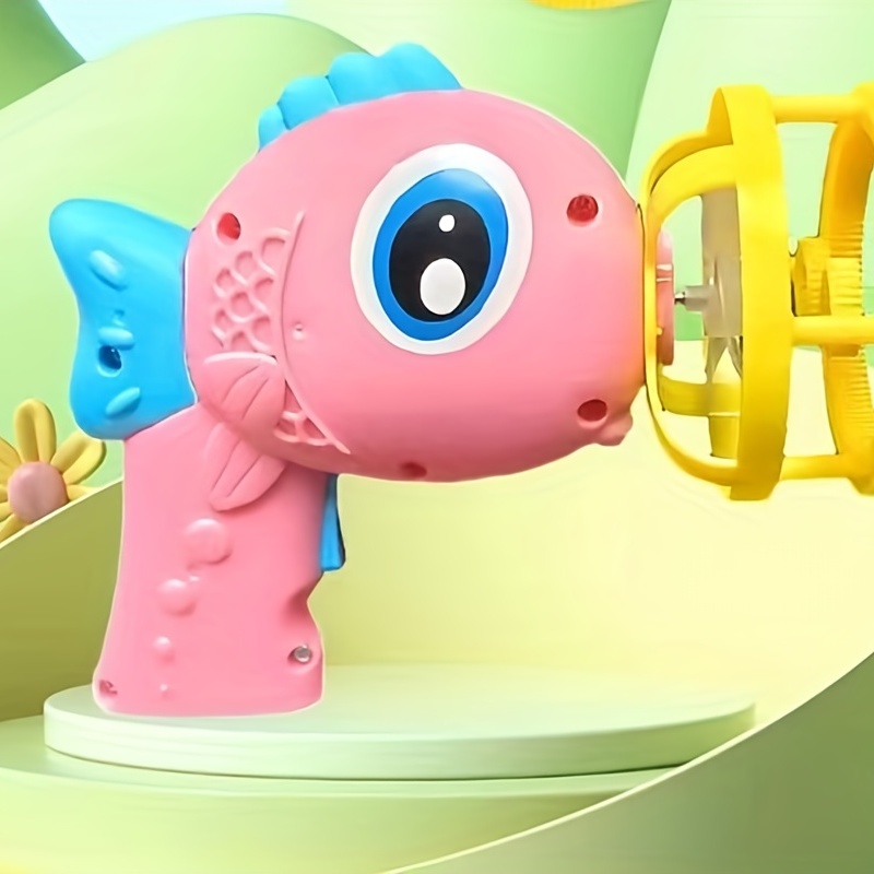 Cartoon Handheld Fan, Small Fish Bubble Gun Toy