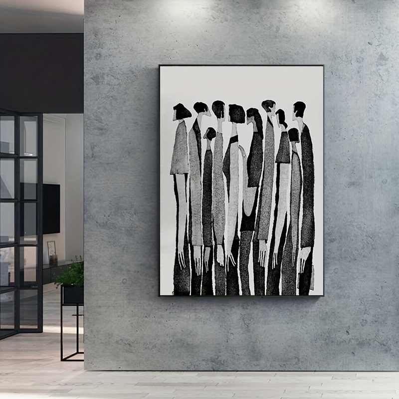 Black White Abstract Character Poster Canvas Painting Art Wall