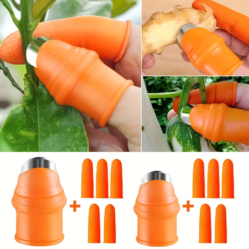 Finger Protector Silicone Thumb Knife Protector Gears Cutting Vegetable  Harvesting Knife Pinching Plant Blade Scissors Gloves