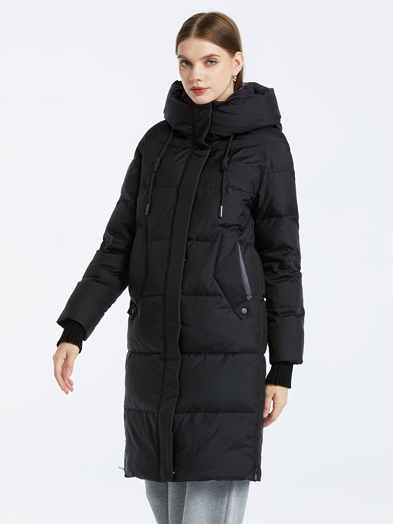 Black duvet discount coat with hood