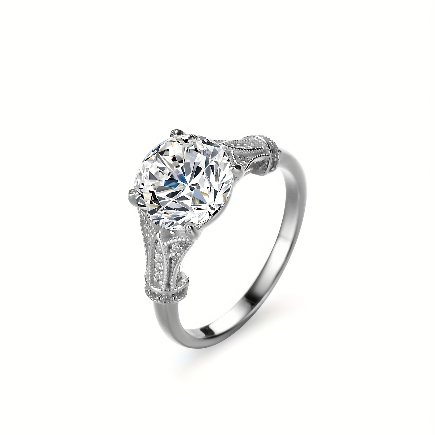Top Quality Classic 3.0CT Moissanite Ring, 925 Silver for Men