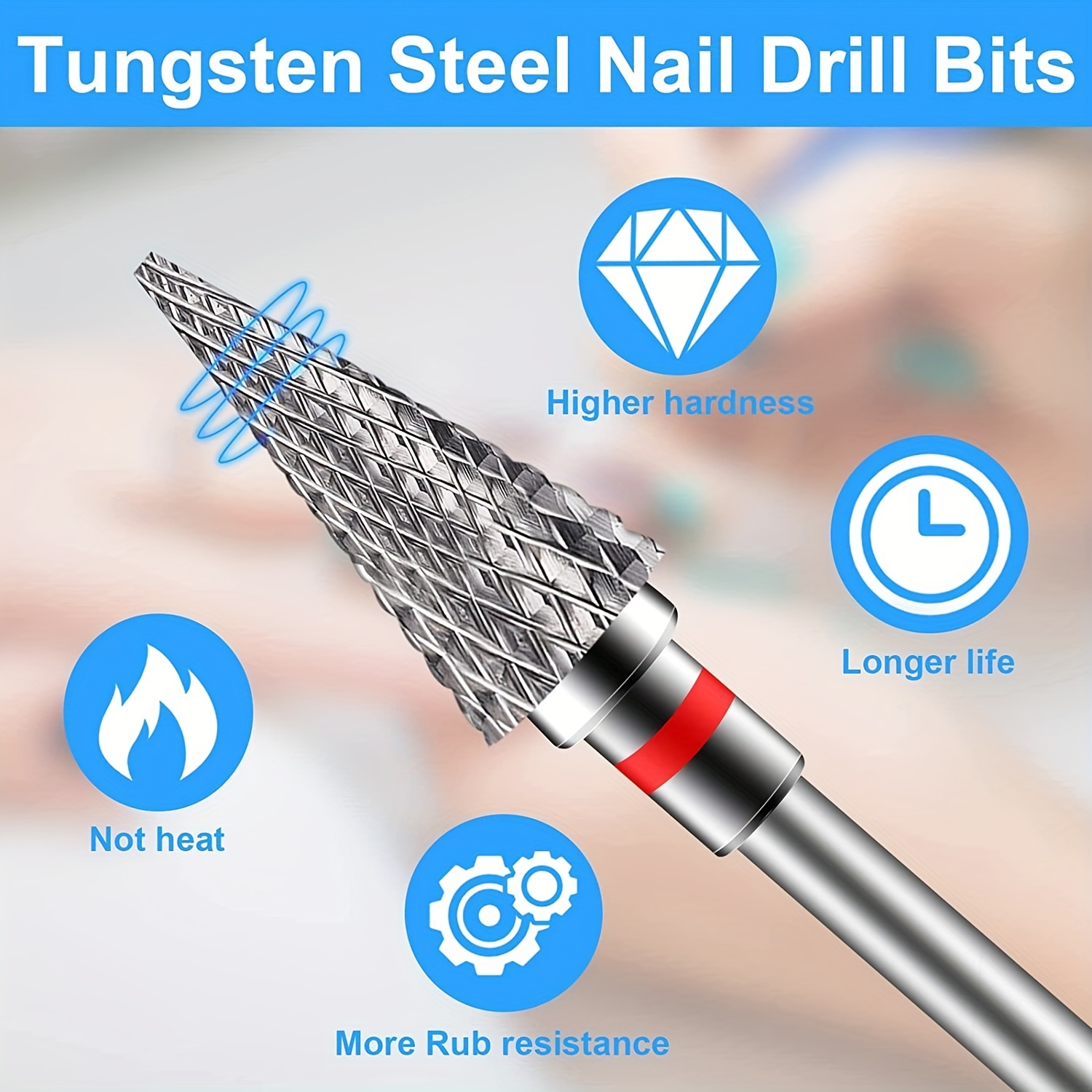 1 Nail Drill Bits Professional Shank Tungsten Steel Bits - Temu