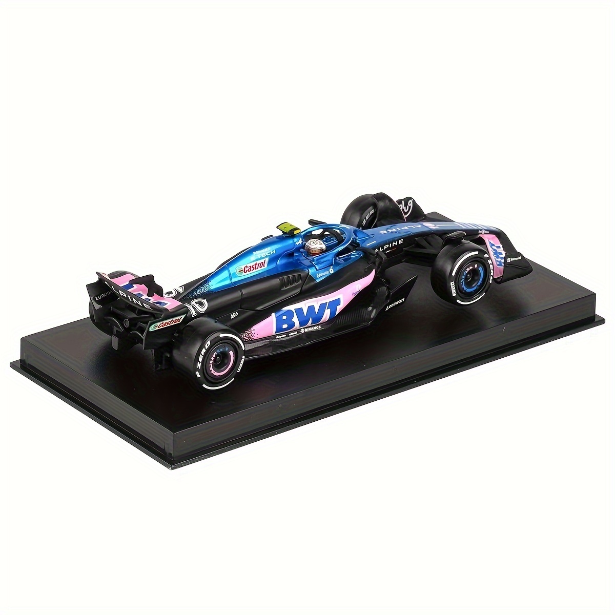 Burago 1:43 2023 Acrylic Hardcover (With A Helmat) Alpine F1 Team A523 #10  And #31 Alloy Car Die Cast Model Toy Collectible Competition,Collection Gif