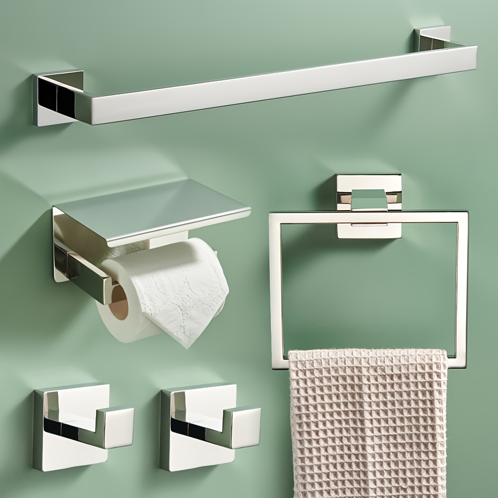 Bathroom Hardware Set Wall Mounted Bathroom Towel Rack Set - Temu