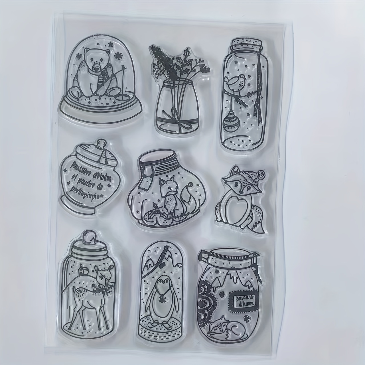 Retro Rubber Clear Stamp Merry Christmas Elk Snowman X mas - Temu