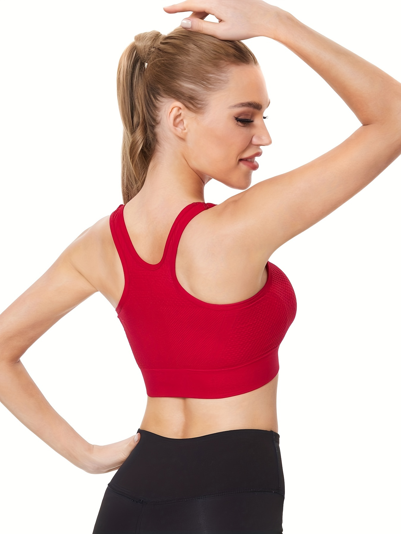 Front Zipper Sports Bra Bralette Push-up Yoga Fitness Shockproof Run  Women's Underwear Beauty Vest