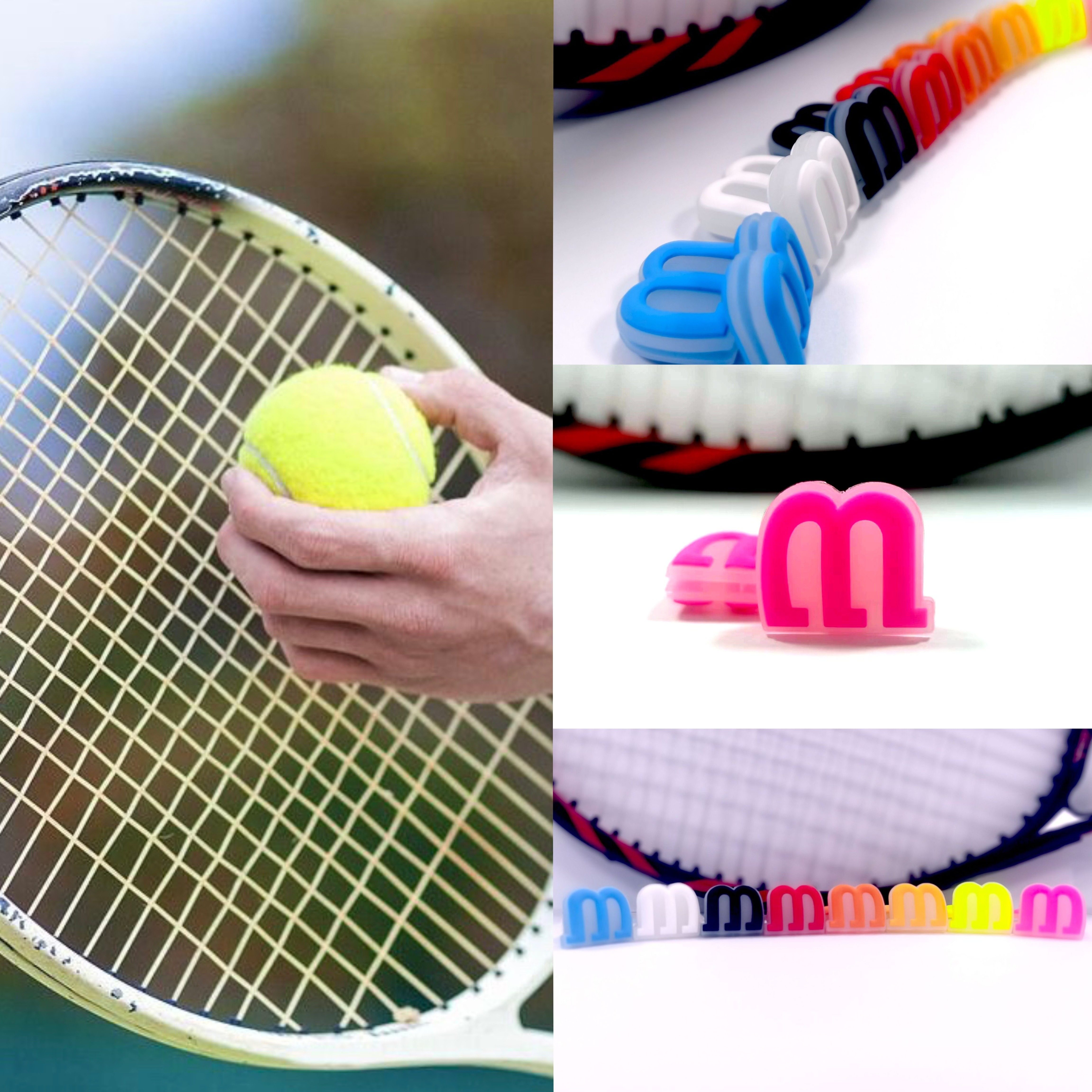 2 Par De Antivibrador Largas De Silicona Para Raqueta Tenis Absorbente De ,  Accesorios Para Tenistas Sunnimix Amortiguadores de vibraciones para tenis