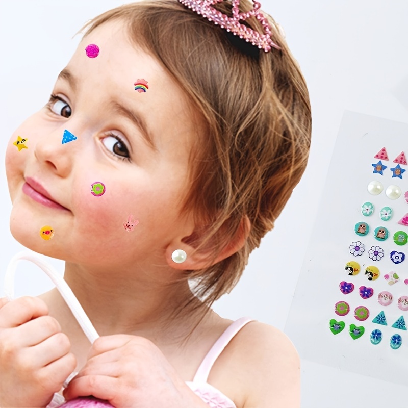 Sticker Earrings Little Girls - 3d Gems Girls Sticker Earrings Self  Adhesive Glitter Craft Crystal Sticker, Stick On Earrings - Temu Japan