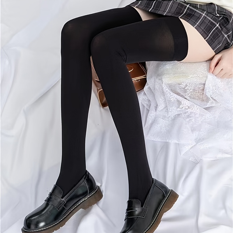 2 Pairs Striped Thigh High Socks, College Style All-match Over The Knee  Socks, Women's Stockings & Hosiery