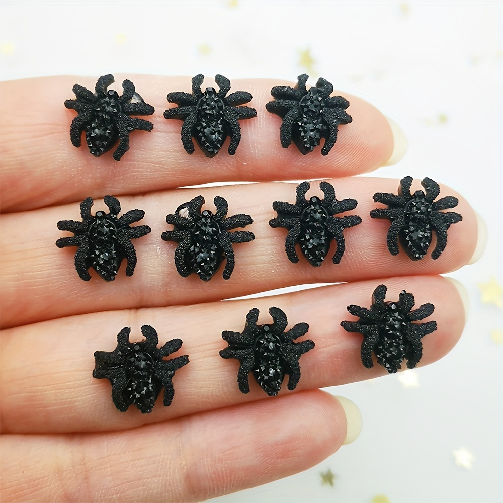 Halloween Colorful Unique Mini Shiny Spider Resin Charms For - Temu