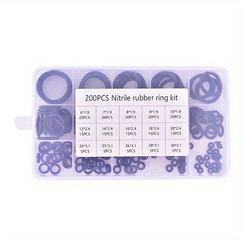 1200 Pcs O Ring Kit,24 Sizes Nitrile Rubber O Rings Assortment Kit