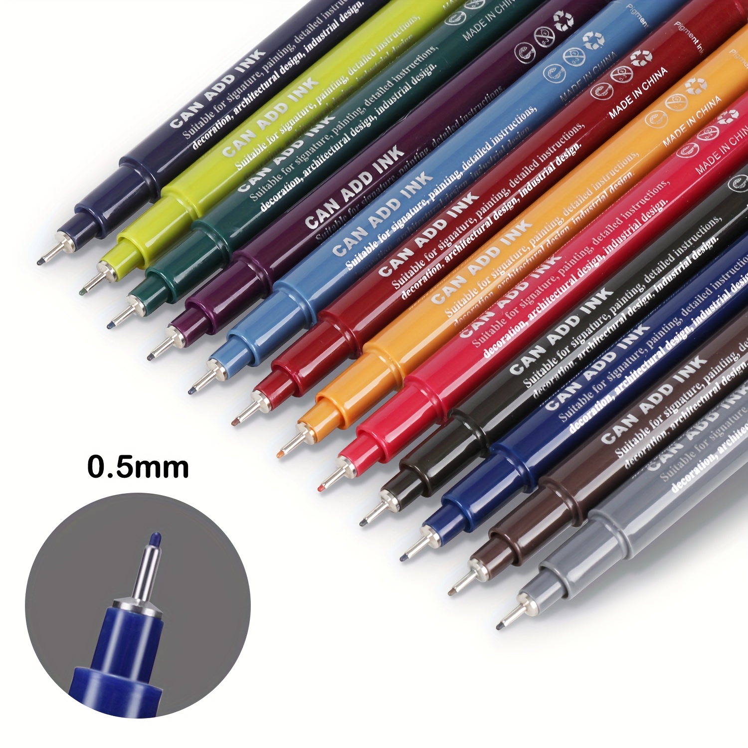 3d Ink Gel Pen Set Medium Bullet Tip 12 Colors Of Ink - Temu