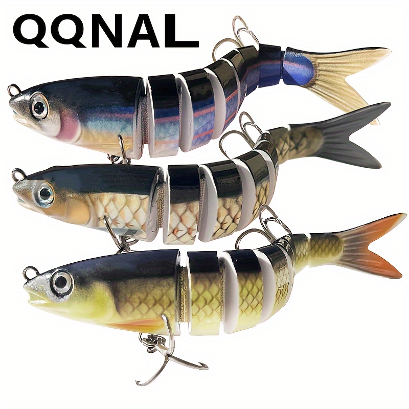 Realistic Fishing Lures 2 Treble Hooks Multi jointed - Temu