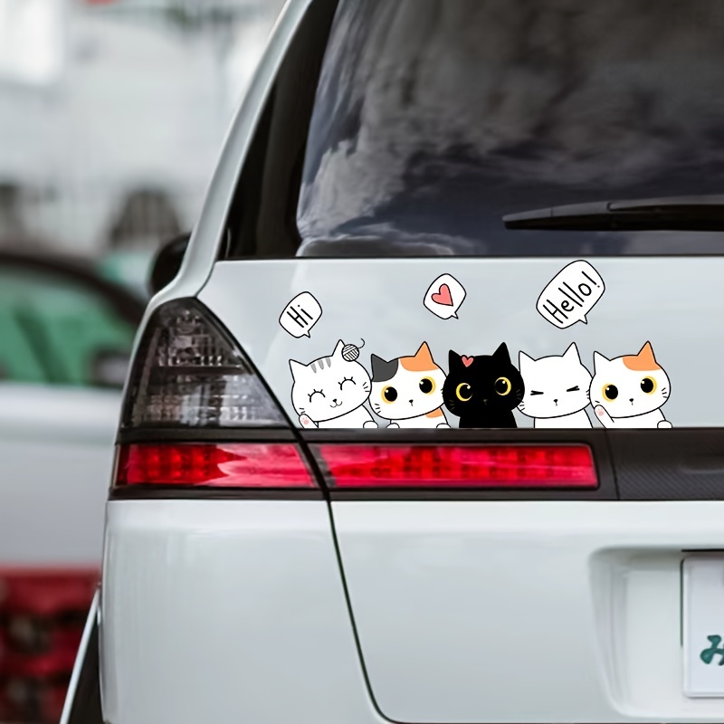 Autocollants de voiture animaux visage de chat pas heureux