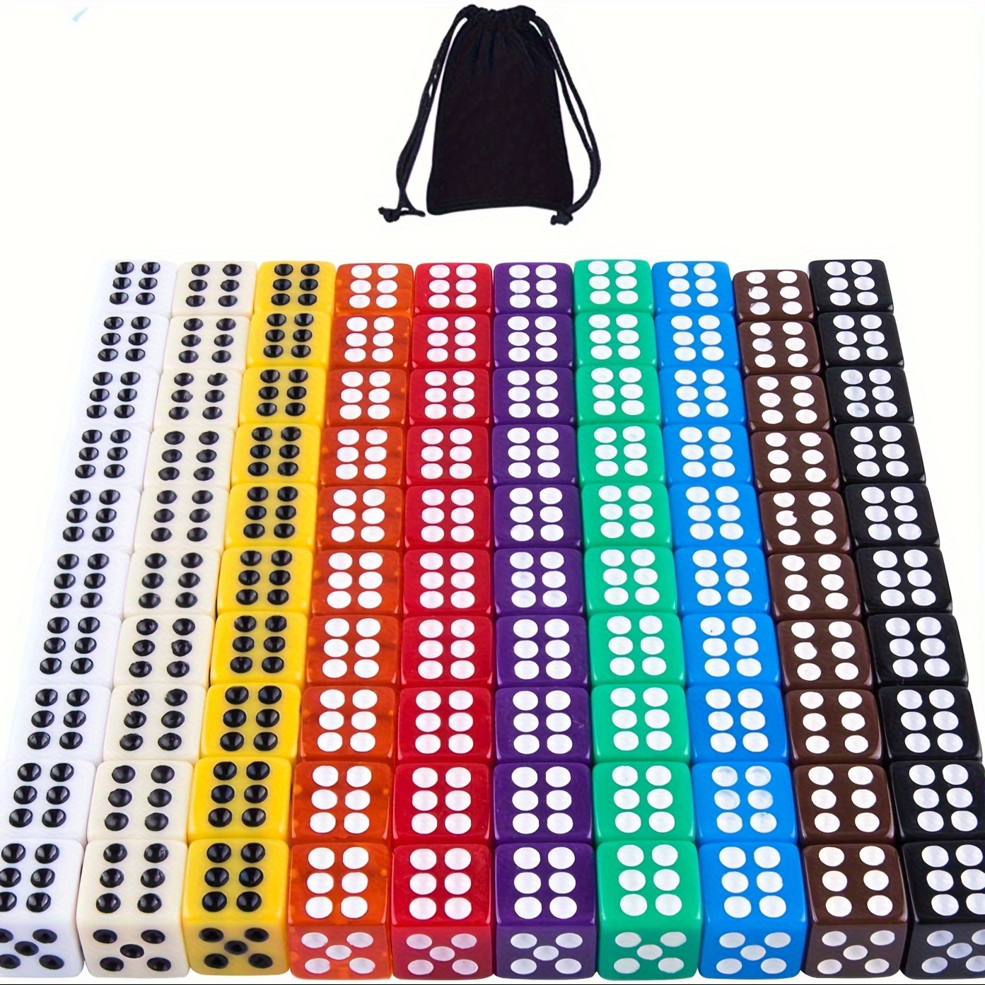 10mm Blank Multicolor Acrylic Cubes Math Teaching Supplies D6 s