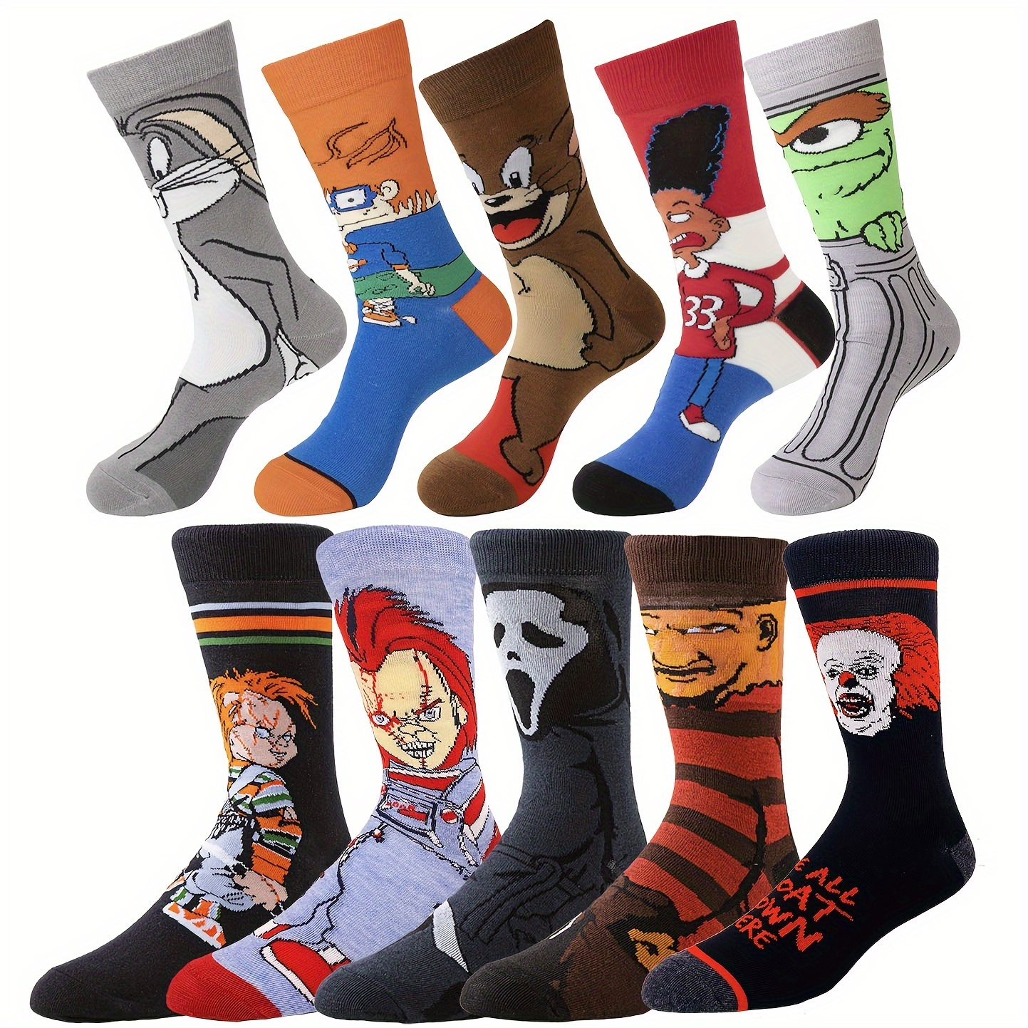 5 Pares Calcetines Dibujos Animados Estilo Halloween Cómodos