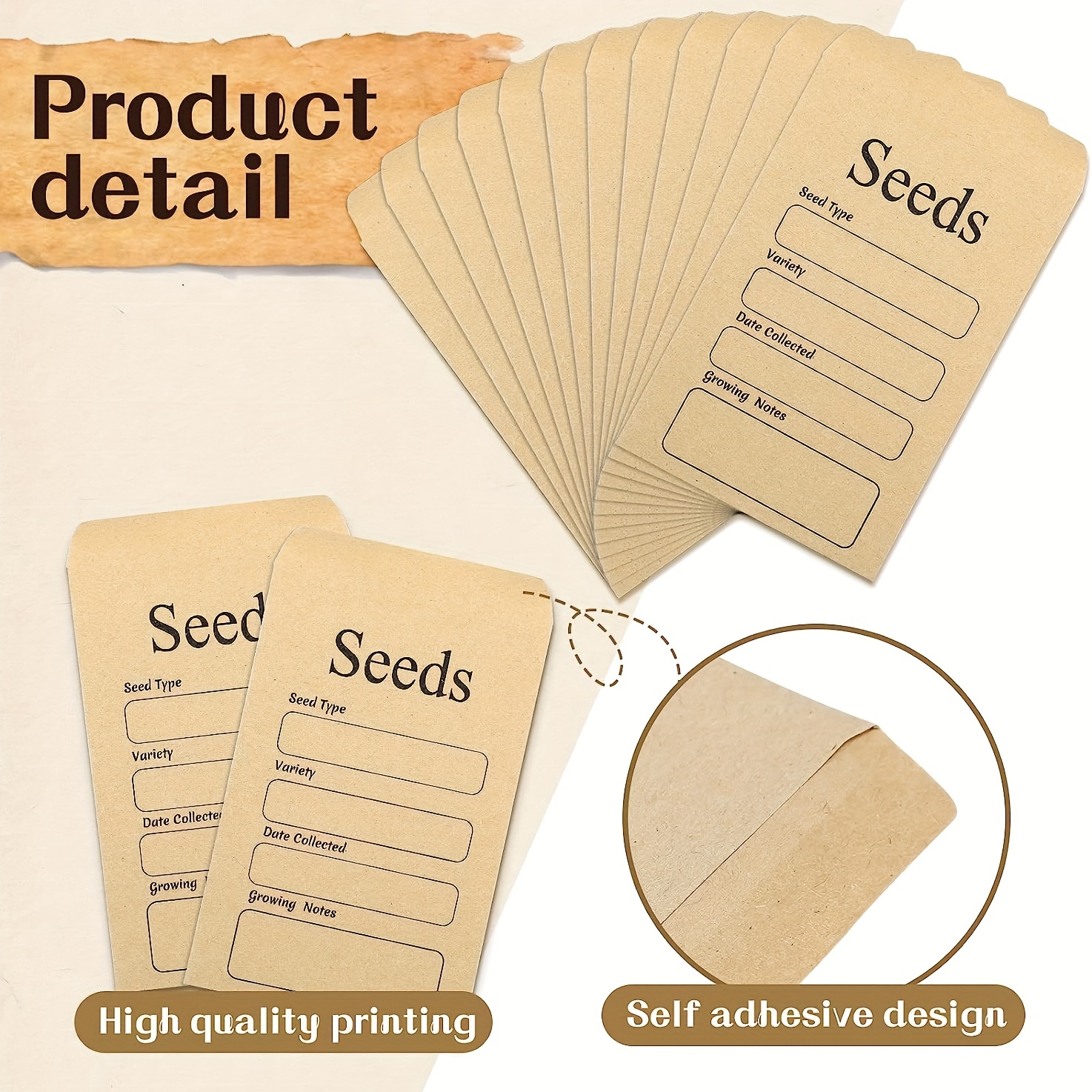 Seed Envelopes Reusable Self Sealing Seed Envelopes Printed - Temu