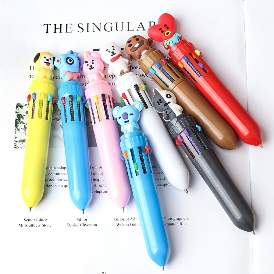 Multi-color 10 in1 Color Ballpoint Pen Ball Point Pens Kids School Office  Supply