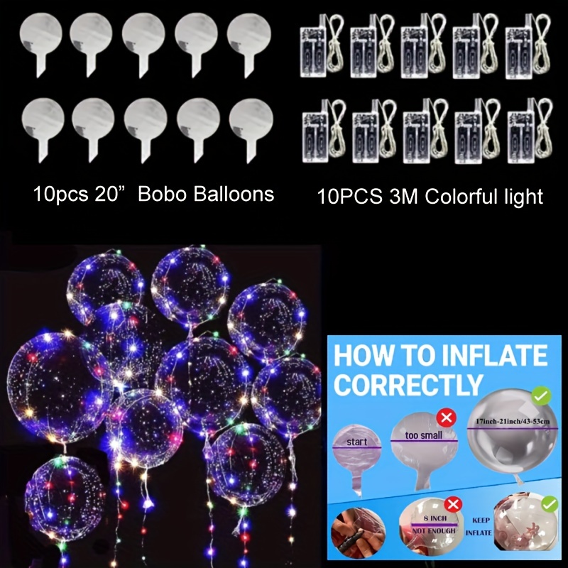 25 PCs Clear Bobo Balloons 12 inches Transparent Bubble Balloon for Light  Up LED Balloons,Christmas, Party Events, Wedding, Anniversary, Indoor and