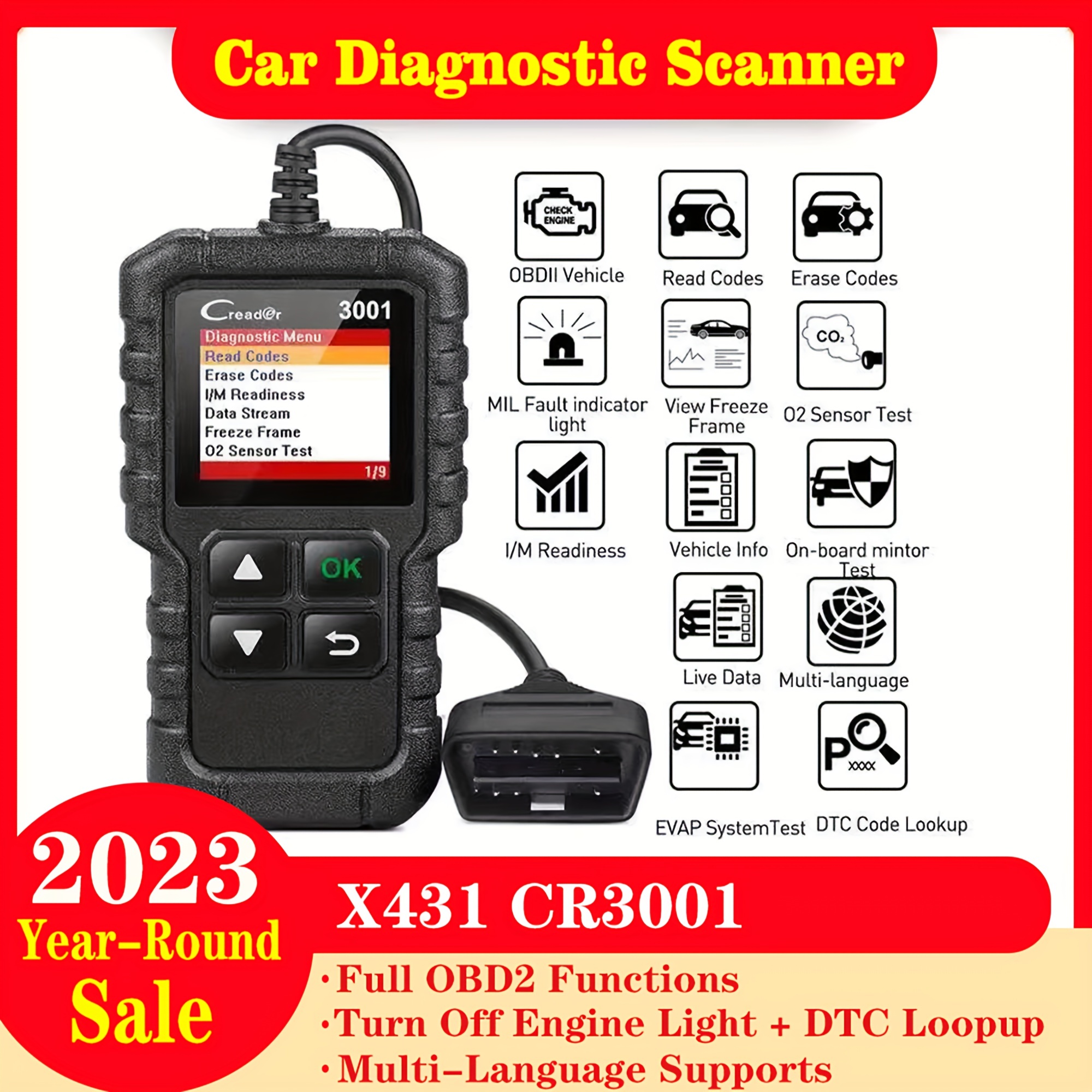 X431 Cr3001 Car Full Obd2 Diagnostic Tools Automotive - Temu