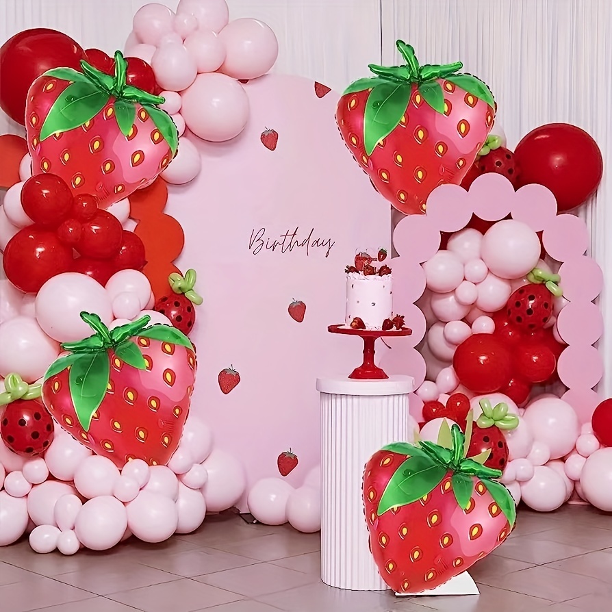 Strawberry Balloons, Strawberry Party Decor