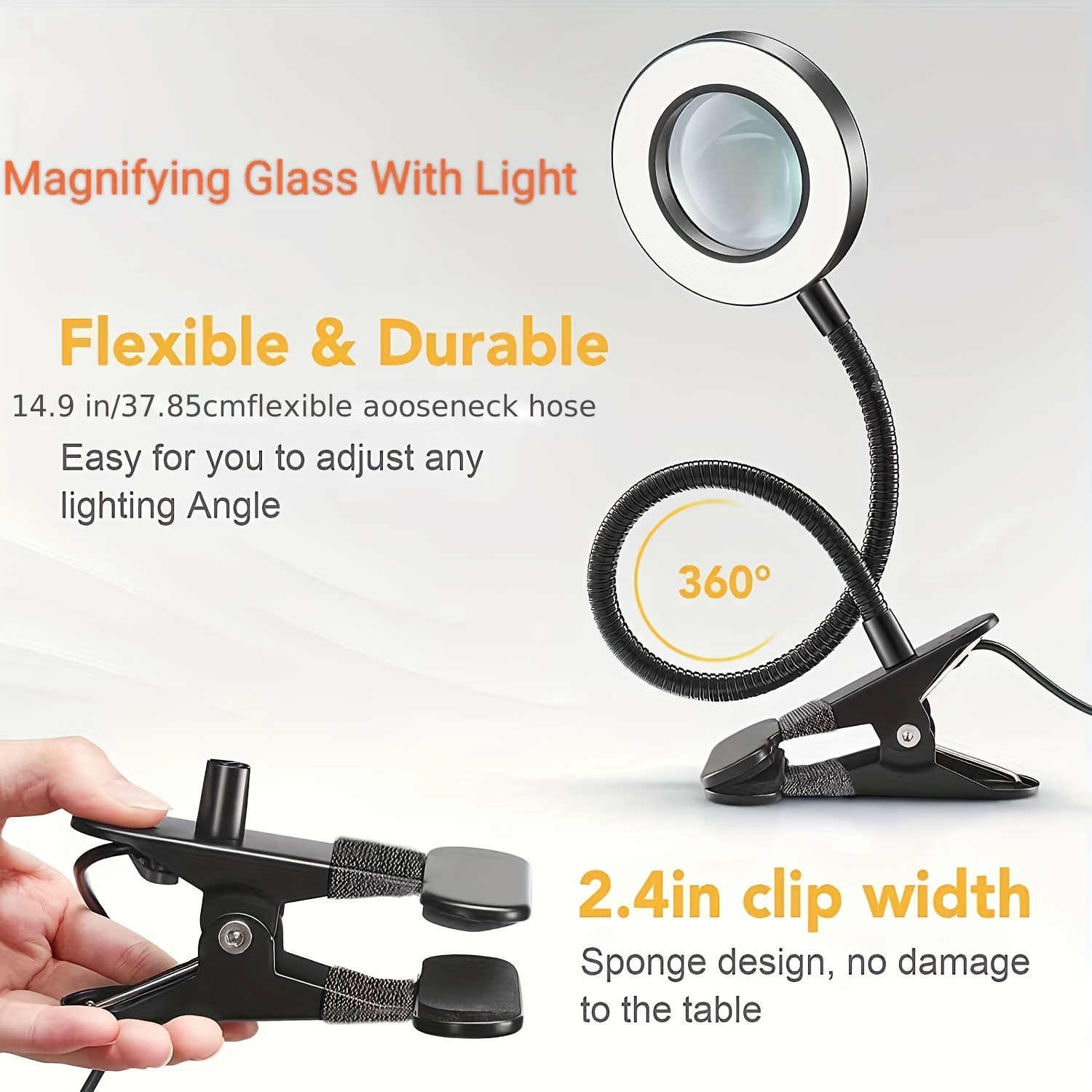 200% Magnifying Glass Led Light Usb Charged Magnifying Glass - Temu