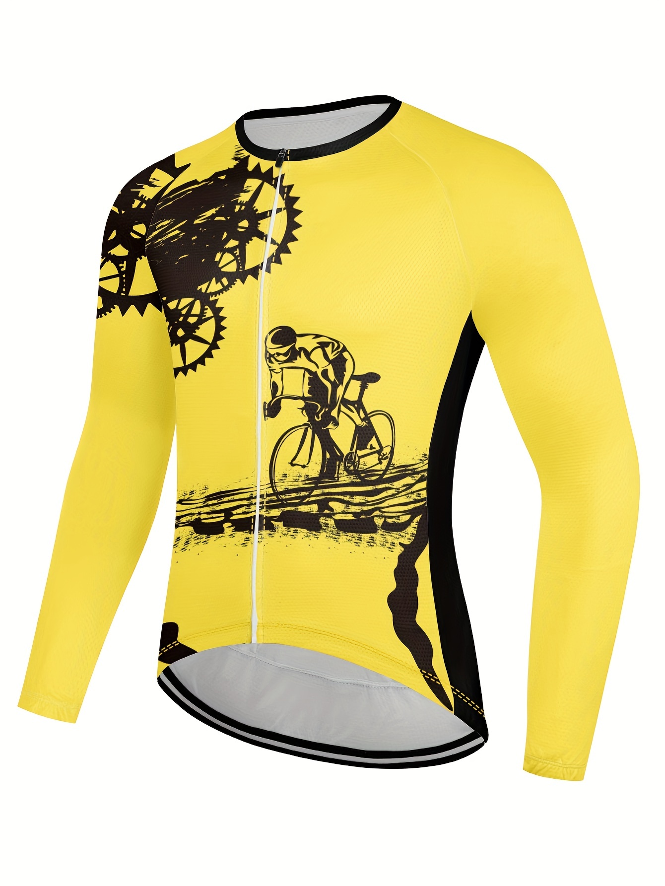 Jersey Ciclismo Moda Hombres Manga Larga Cremallera - Temu