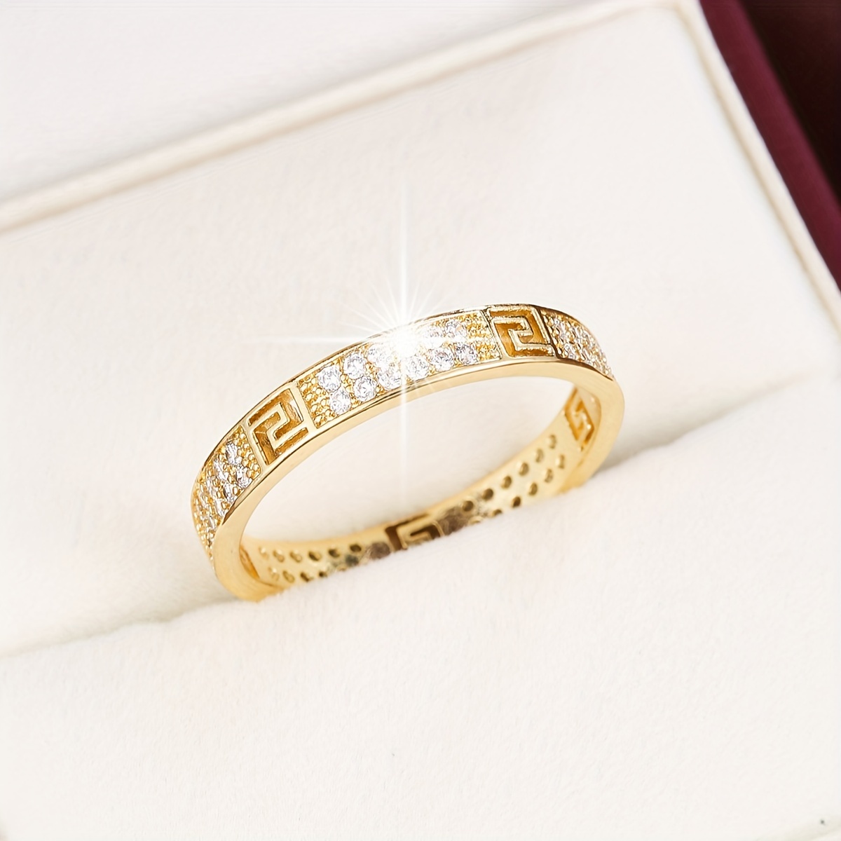 Designer Inspired Small Band - Gold with Diamonds