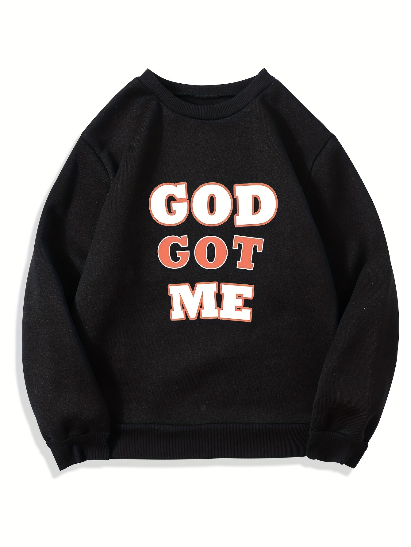 God Got Me Letter Graphic Print Boys Warm Fleece Sweatshirt: - Temu  Philippines