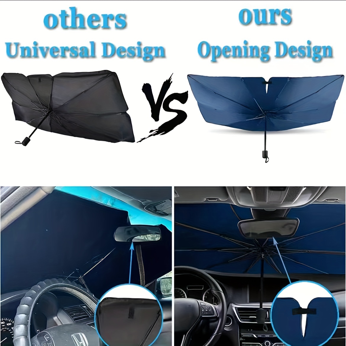 Interior Sunshade Umbrella - Universal Car Windshield Sun Shade