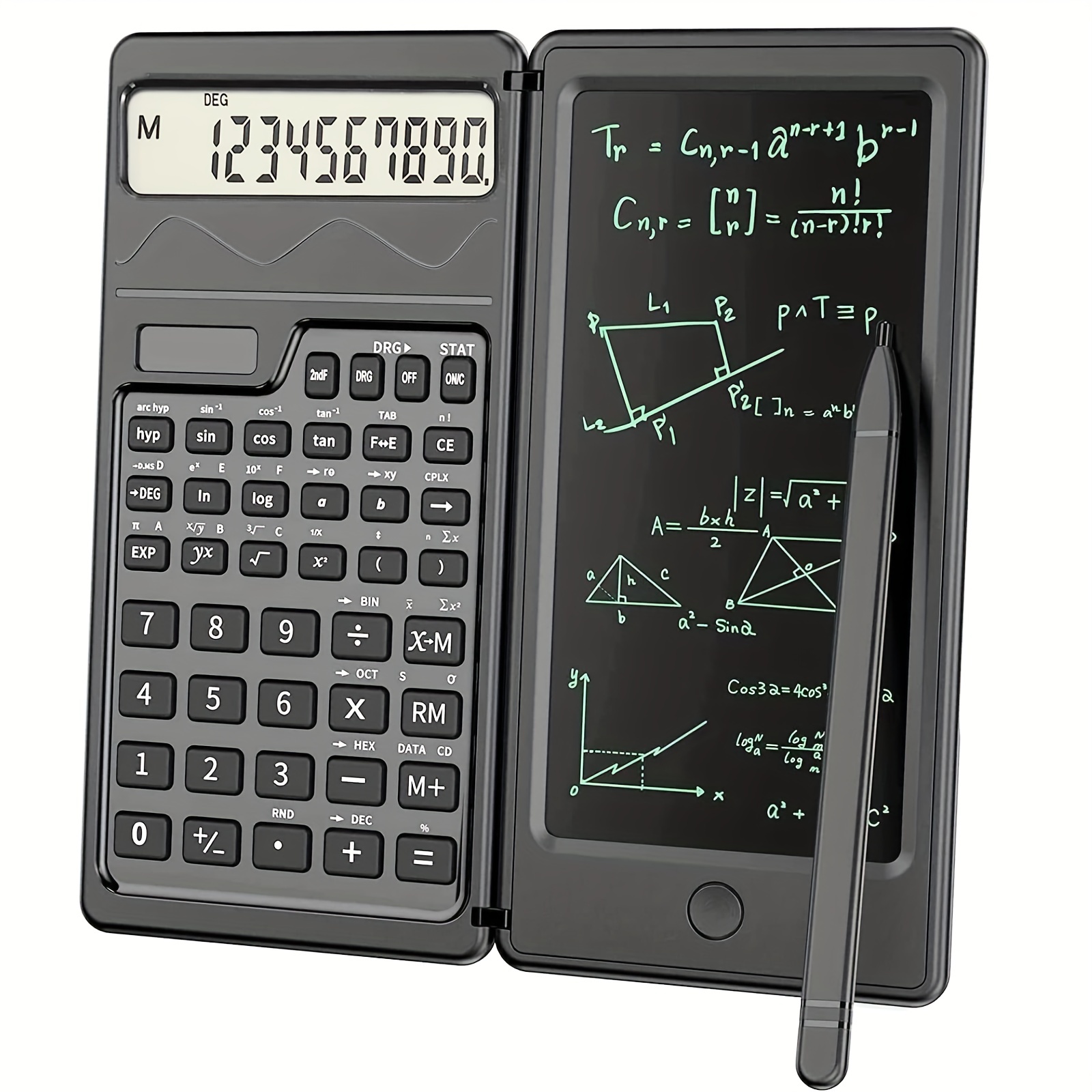 scientific calculators10 digit lcd display foldable calculator with handwriting board solar and battery dual power supply for teacher engineer