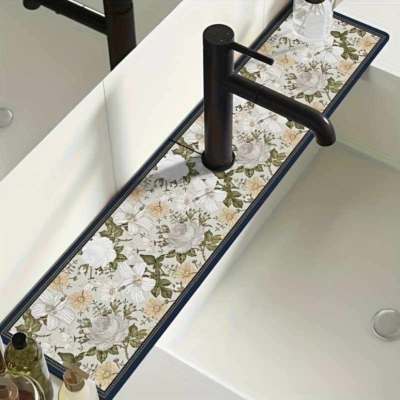 Kitchen Silicone Faucet Mat Flower Sink Splash Pad Drain Pad - Temu