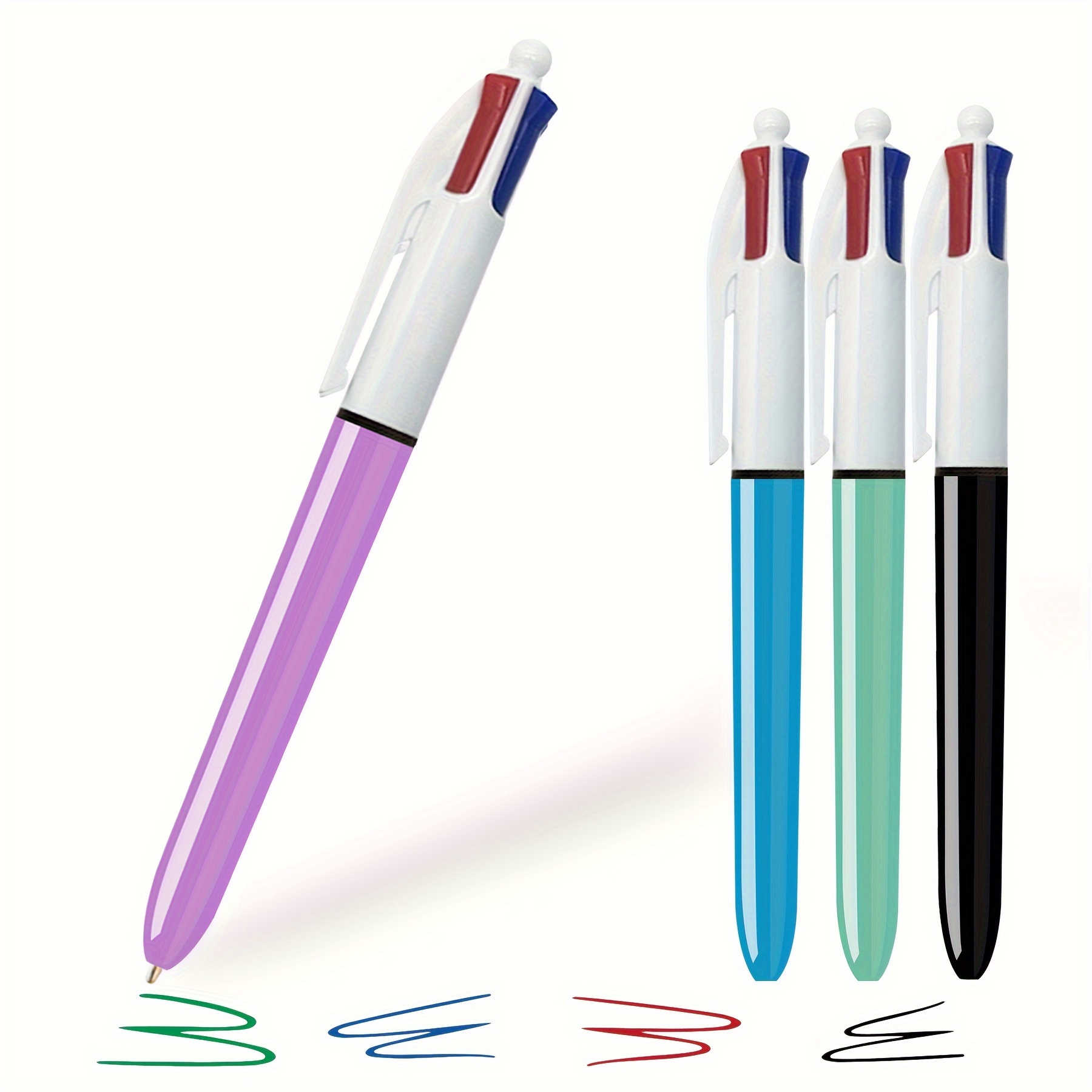 Doress 4 count Pack 4 color Ballpoint Pens Medium Point 4 - Temu