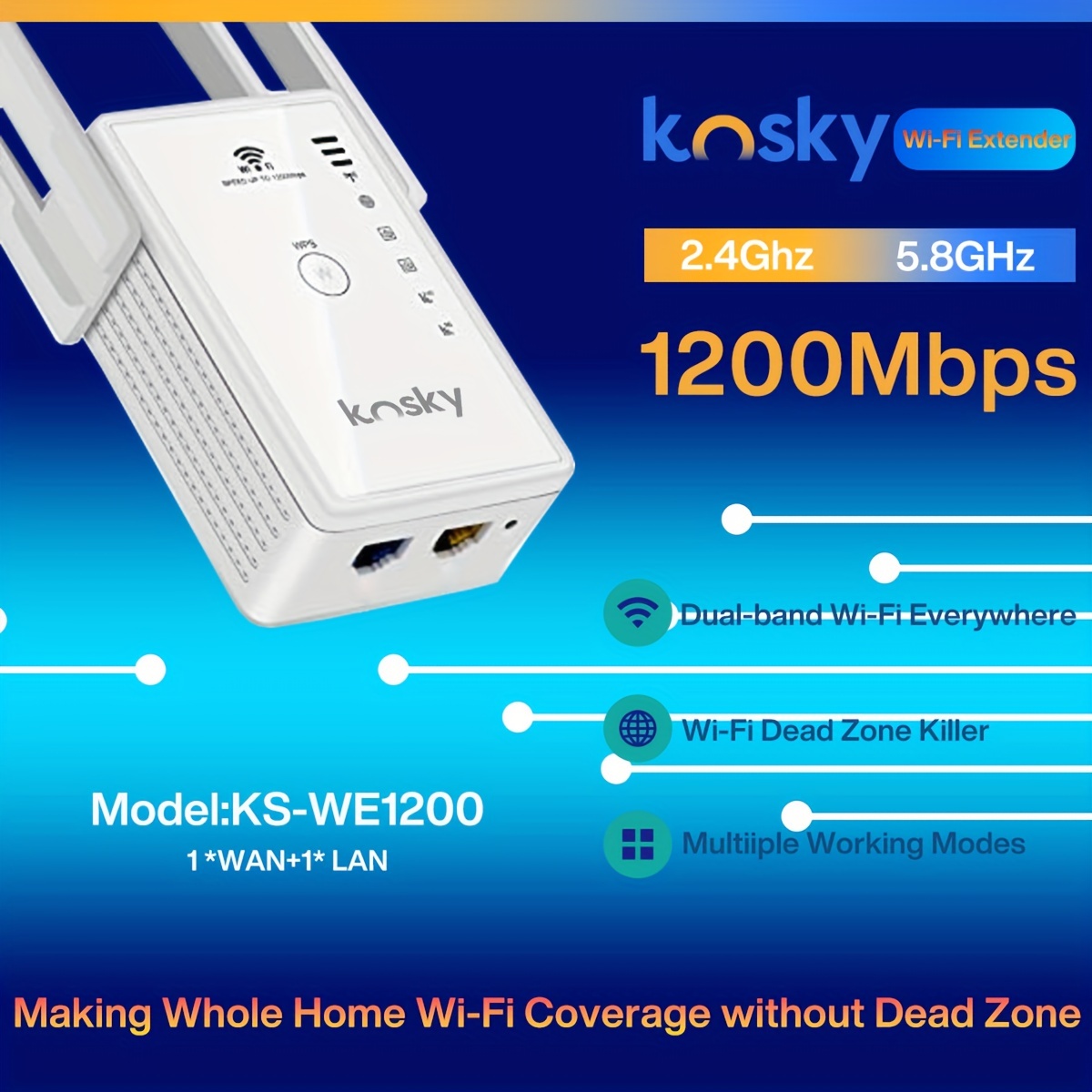 Spécification Européenne 1200mbps Wifi Extender Repeater - Temu Luxembourg