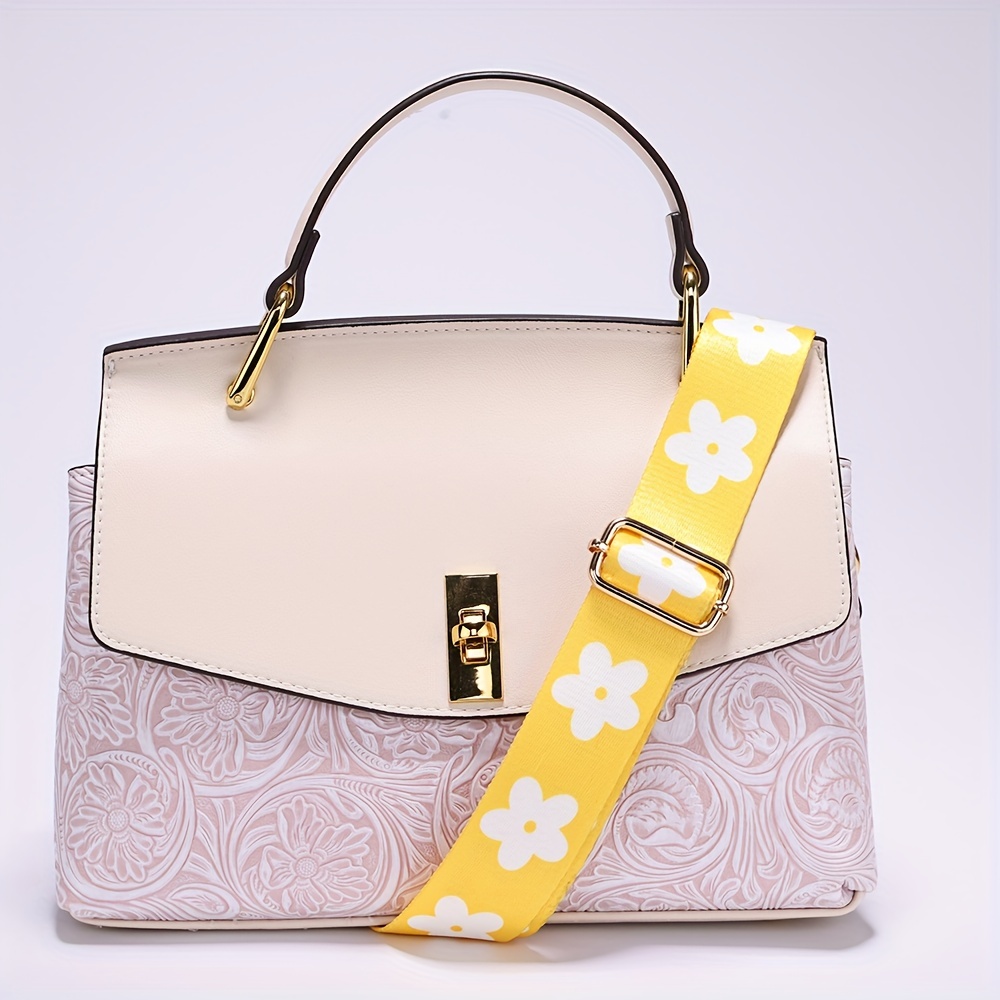 Purse Strap Wide Replacement Flower Adjustable Crossbody - Temu