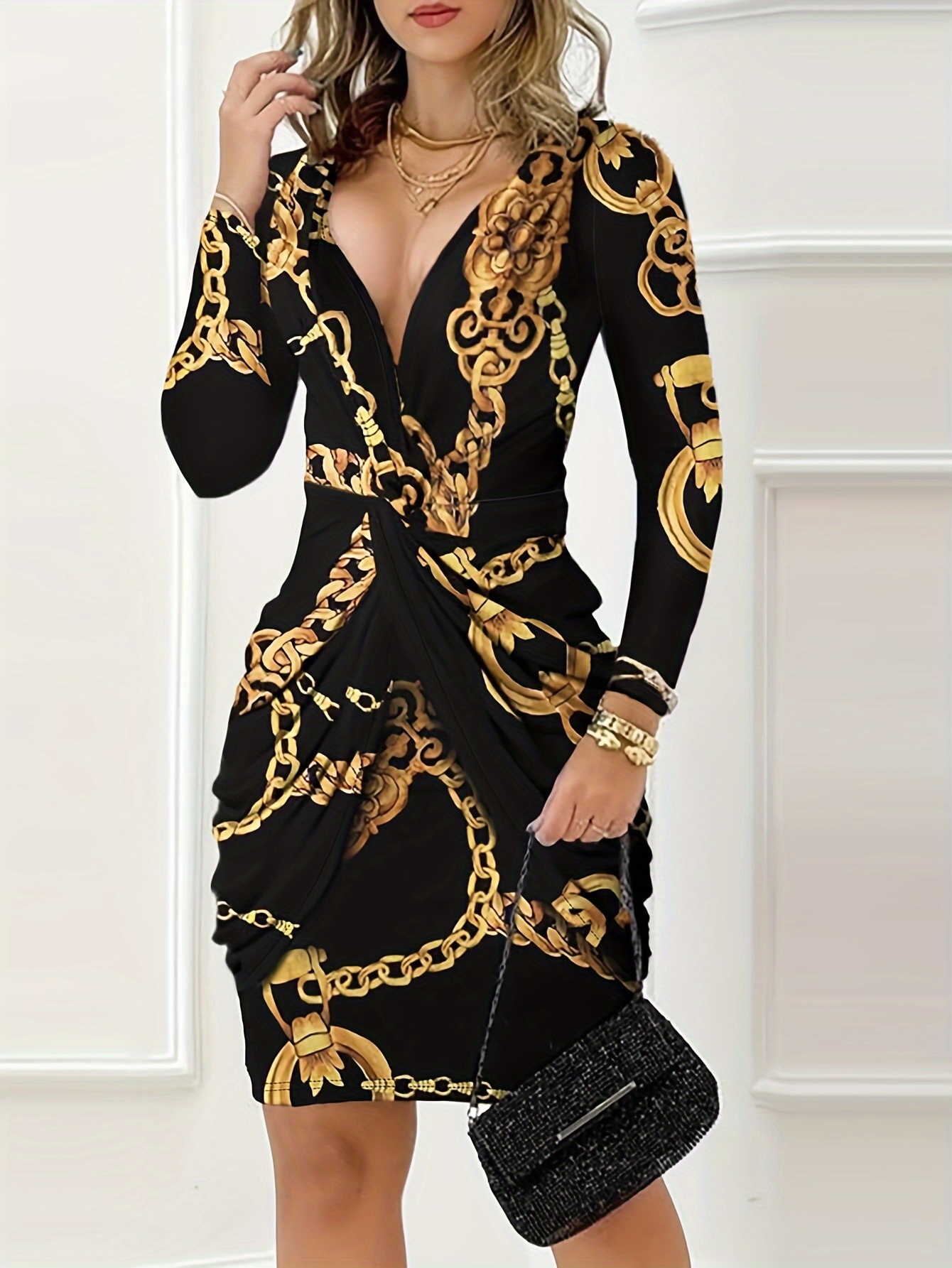 Black top best sale gold bottom dress