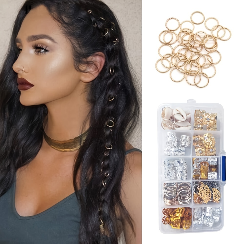 Dreadlock Accessories Set Braid Hair Beads Alloy Hair Rings - Temu