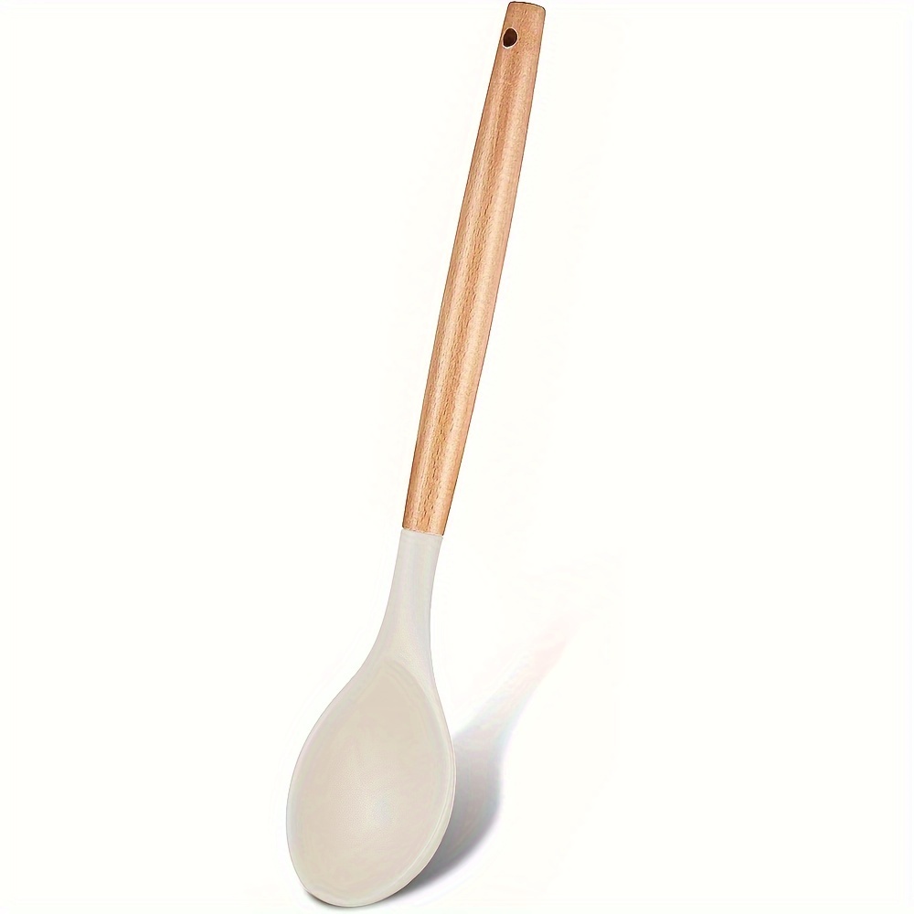 Silicone Nonstick Mixing Spoon Kitchen Cooking Spoon Serving - Temu