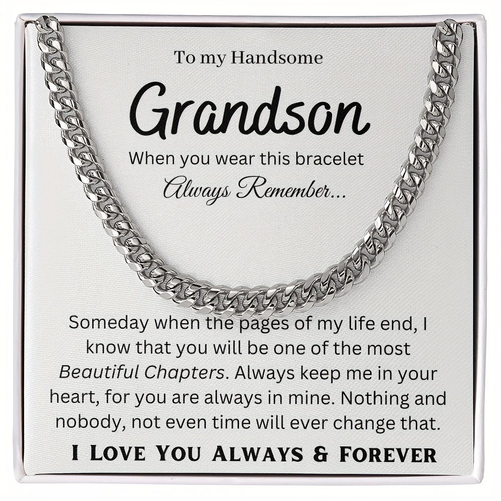 To My Grandson Steel Necklace - Temu