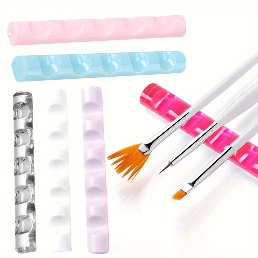 Cheap KADS Nail Art Brush Holder Acrylic Clear Pink Nail Brush Rack UV Gel  Brush Rest Holders Nail Pen Display Stand Manicure Tools