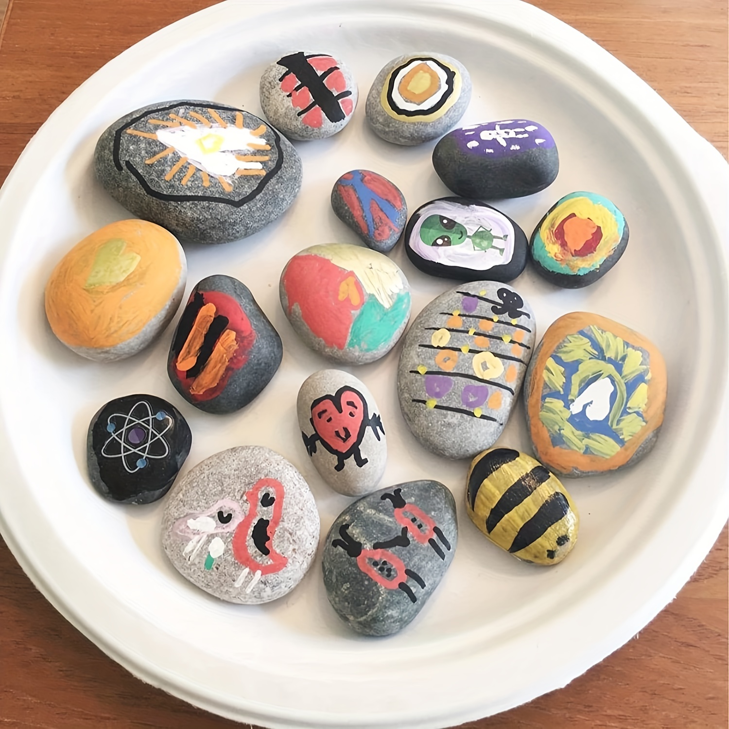 15 Pcs Rocks for Painting, River Rocks to Paint, 2-3 Flat